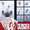 Halloween Bloody Window Stickers Set - 9 Sheets, 84 Pc Horror Decorations