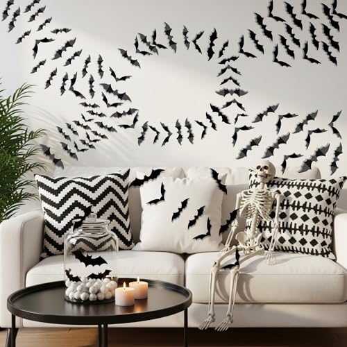 120Pcs Halloween Bat Wall Stickers for Indoor Outdoor Party Decorations