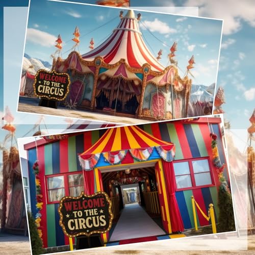 4 Ft Welcome to The Circus Cardboard Standee - Circus Party Decoration with Setup Kit