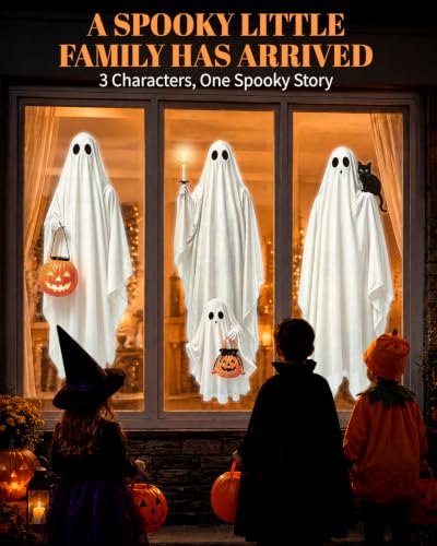 ALKB Halloween Window Clings Stickers - Ghost Halloween Window Decorations
