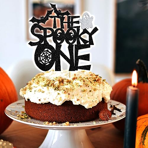 Halloween Ghost Spider First Birthday Cake Topper - Spooky Party Decor