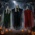 Halloween Hanging Skeleton Ghost Decorations Set - Spooky Outdoor Indoor Decor