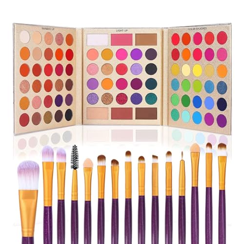 Eyeshadow Palette with 86 Colors and Brush Set - Matte, Shimmer & Glitter, Valentine's Day Gift