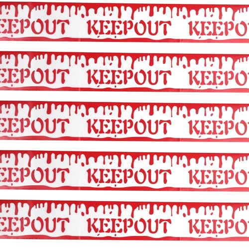 Halloween Caution Tape Keep Out Dripping Blood - 30 Ft Spooky Barrier Decor