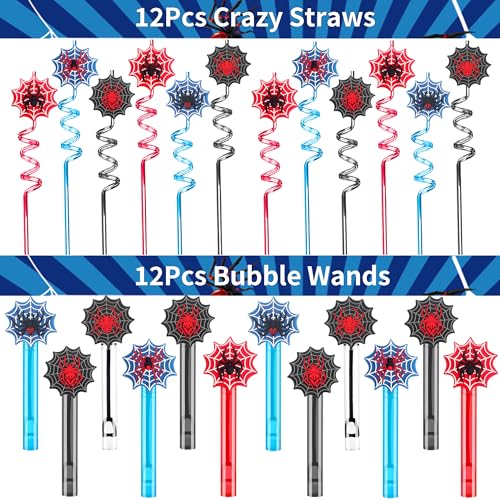 All-in-One Spider Party Favor Kit with 308 Pieces for Birthdays Halloween Events