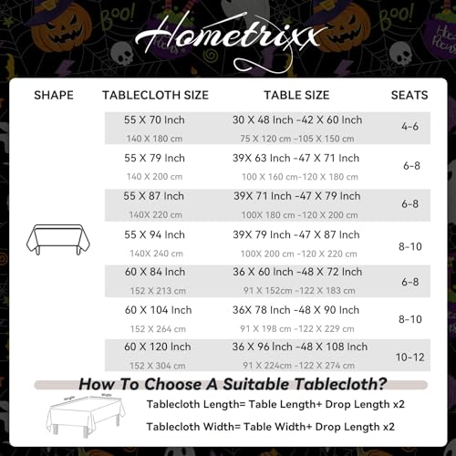 Purple Pumpkin Ghost Bat Table Cloth 55x70 Inch Rectangular Halloween Decor - Variation of Ghost Purple Pumpkin