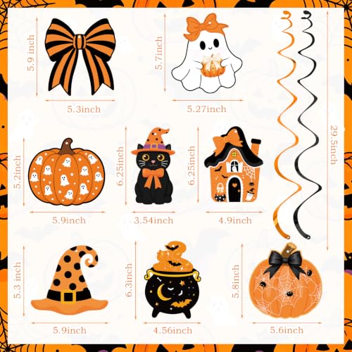 Halloween Hanging Swirl Decorations - Orange & Black Party Decor Set