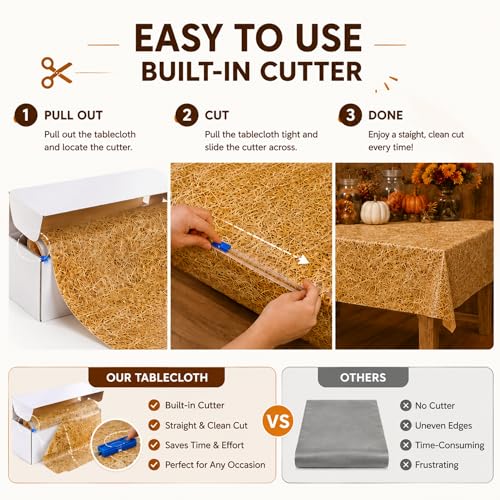 Rustic Western Straw Hay Bale Tablecloth Roll - 54x82 ft for Party Decor