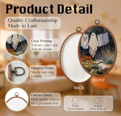 Ghost Clothesline Laundry Wall Art Framed Decor - Color15