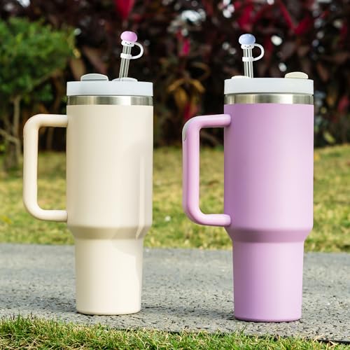 6Pcs Mushroom Silicone Straw Cover Caps - Reusable Pink Drinking Straw Toppers for Kids & Parties