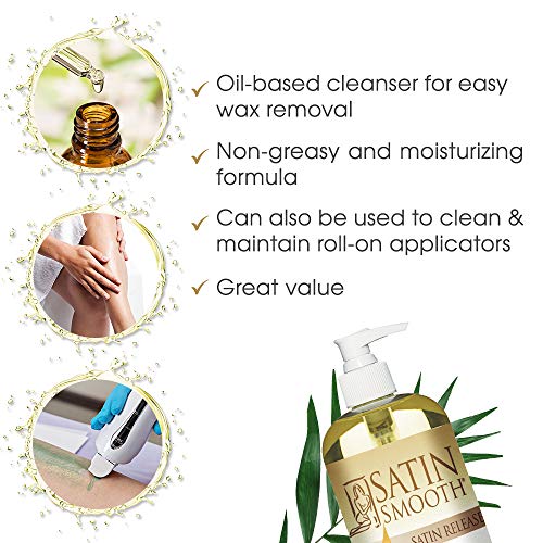 Satin Smooth Wax Residue Remover Oil - Post Wax Skin & Equipment Cleaner 16 Fl Oz