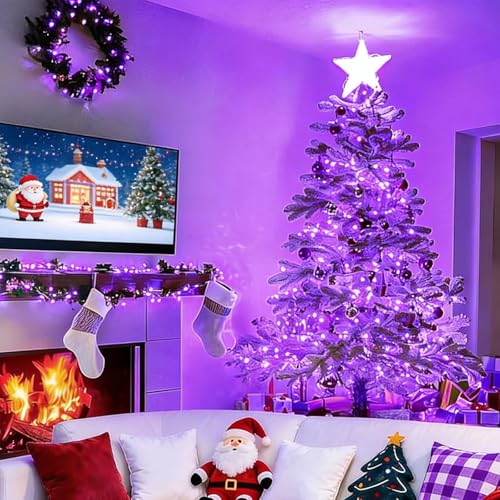 Purple Halloween String Lights 21.6FT 100 LED Waterproof Connectable Indoor Outdoor