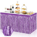 Light Purple Foil Fringe Table Skirt - 29x108 Inch Party Decor 3 Pack