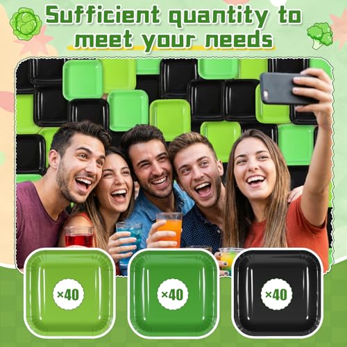 120 Pack Square Disposable Paper Plates 7 Inch for Parties & Events