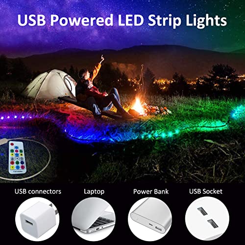 Dream-Color USB Powered LED Strip Light TV Backlight 16.4FT/5M RGB Lights