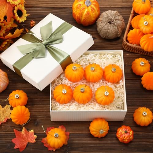 24 Pcs Fall Pumpkin Hanging Ornaments - Orange Thanksgiving Decor