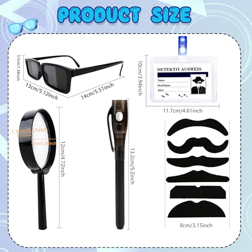 60 Pcs Spy Detective Party Favors Set with Glasses Magnifying Glass and Invisible Ink Pen