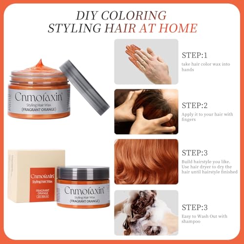 Purple Temporary Hair Color Wax - 4.23 oz, Easy Water-Based Styling