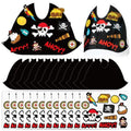Pirate Party Hats Set with Stickers & Elastic Ropes - 24 Count