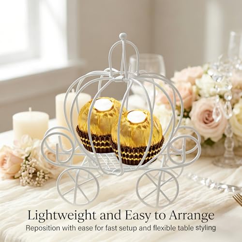White Pumpkin Carriage Candy Box - Cinderella Wedding Party Centerpiece