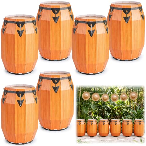 Basic Light Brown Puerto Rican Conga Decor 6 Pcs for Cuban Havana Party Supplies