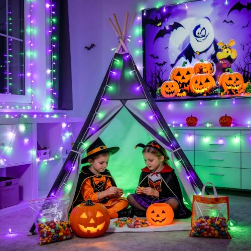 Halloween String Lights 200 LED Purple & Green Indoor Outdoor Plug-In