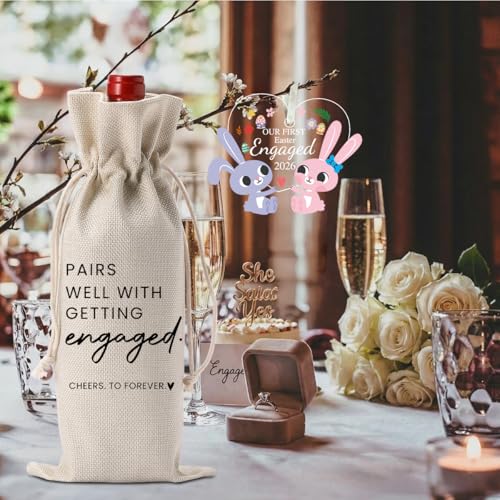 Easter Engaged Gift Set with Wine Bag and Acrylic Ornament - Easter1