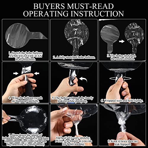 100 Pcs Clear Bubble Bobo Balloons - Large Transparent Inflatable Decorations for Weddings & Parties