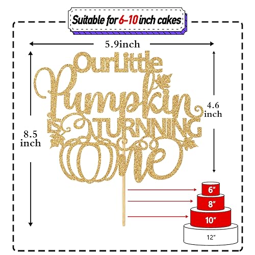 First Birthday Cake Topper Our Little Pumpkin is Turning One Halloween Fall Decor