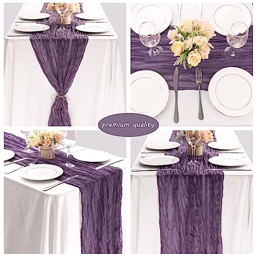 Grape Cheesecloth Table Runner 35x72 Inches for Wedding & Party Decor - Variation: Grape / 35" x 72"