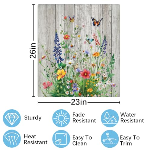 Wildflower Wood Dishwasher Magnet Cover A5 - Scratch-Resistant Trimmable Kitchen Appliance Decor
