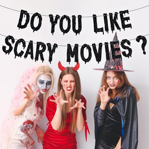 Scary Movie Night Banner Halloween Horror Party Decorations