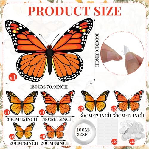Monarch Butterfly Decoration Kit - Large Halloween Photo Wall & Party Decor