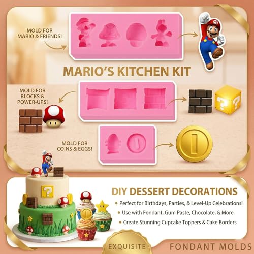 Silicone Mold Set for Chocolates, Candies & Cake Decorations - 3 Pieces