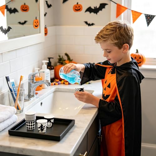 Halloween Paper Cups 3oz Black White Witch Pumpkin Spider Web Ghost Variation of THIS listing