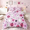 Kids Halloween Comforter Set Queen Size Coral Pink Bedding for Boys Girls