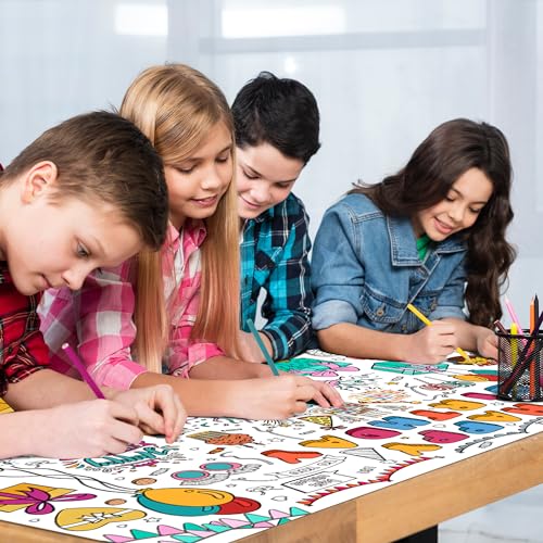 Giant Birthday Coloring Tablecloth - Kids Arts & Crafts Activity Banner Variation: Birthday