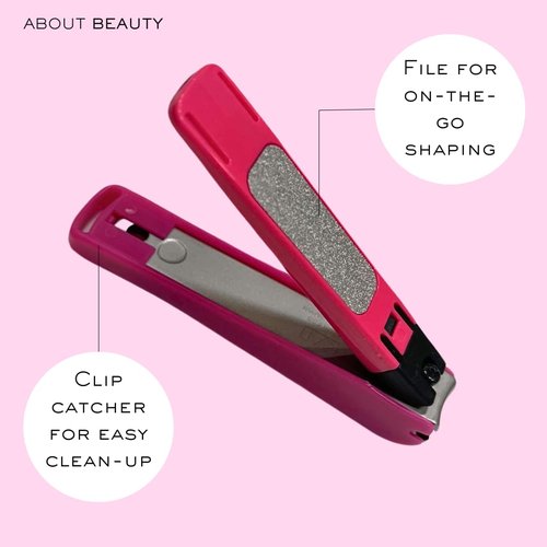 About Beauty All About Nails - 3 Japanese Beauty Tools, Includes Nail Clipper with Clip Catcher, Dual Tip Cuticle Pusher & Cutter, & Glass Nail File with Coarse and Fine Side