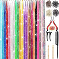 Hair Tinsel Extensions Kit - 22 Colors, 48 Inch Fairy Hair Strands for Styling