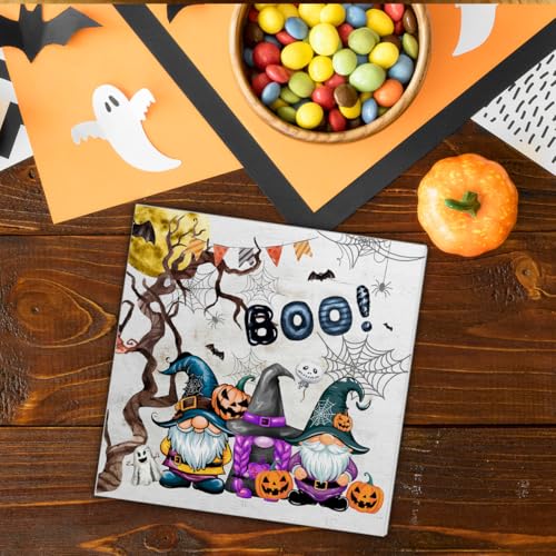 Halloween Pumpkin Gnome Decor - Wooden Sign with Variation B