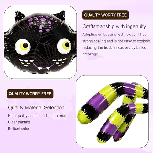 38 Inch Halloween Spider Balloon - Jumbo Matte Black Foil Decoration - Spider Variation
