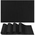 Black Placemats Set of 4 - 17x12 Inch Washable PVC Dining Table Mats