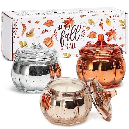 Pumpkin Shaped Scented Candle Set - Fall Pumpkin Spice & Cider