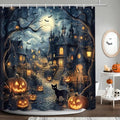 APROPHIC Halloween Horror Castle Shower Curtain - Black1, 72x72 in