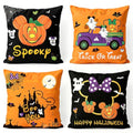 4Pcs Halloween Pillow Covers 18x18 Inch Cute Home Decor Set - Ghost Pumpkin