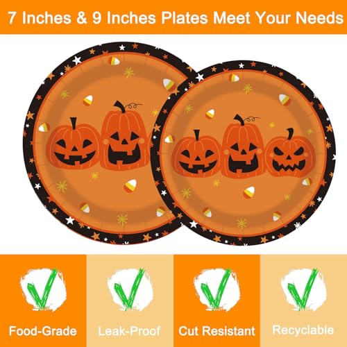 Halloween Party Plates Tableware Set Spooky Disposable Dinnerware - Halloween004