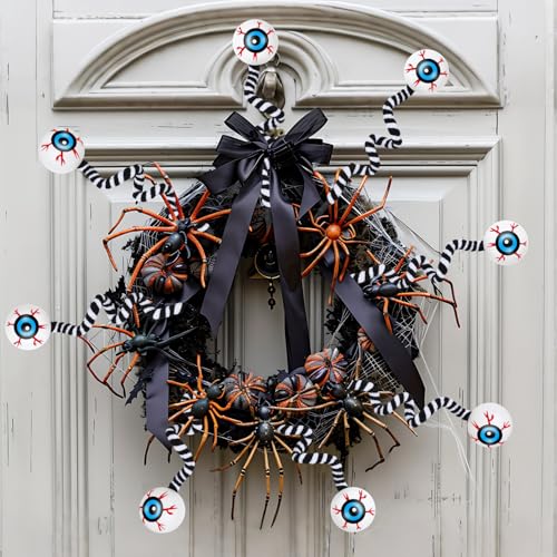 Halloween Eyeball Picks 10 Pcs - 15 Inch Faux Floral Branches for Horror Decorations