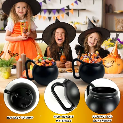 15 Pcs Halloween Cauldron Mug Set - 15 OZ Plastic Witch Party Cups