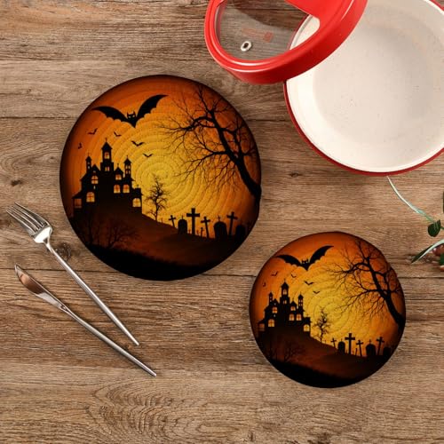 ALAZA Halloween Cotton Trivets for Hot Dishes - Color06, 2 Pack