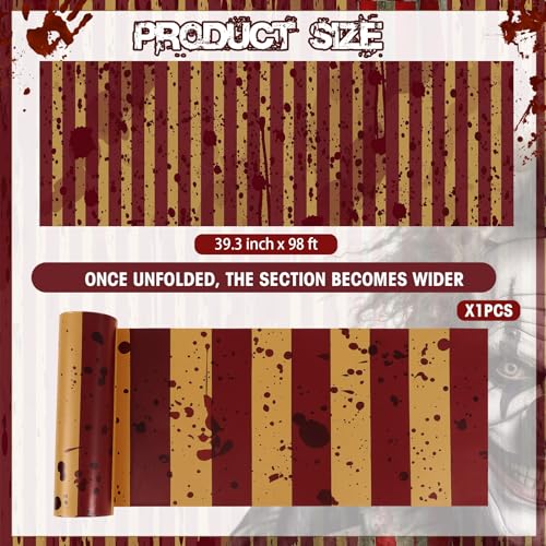 Halloween Creepy Carnival Backdrop Roll - 98 ft Blood Handprints & Footprints Decoration - Variation of THIS listing 1